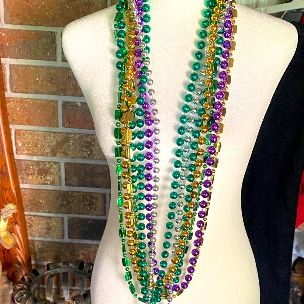Festive Multi-Color Beaded Necklace Set - Green, Purple & Gold